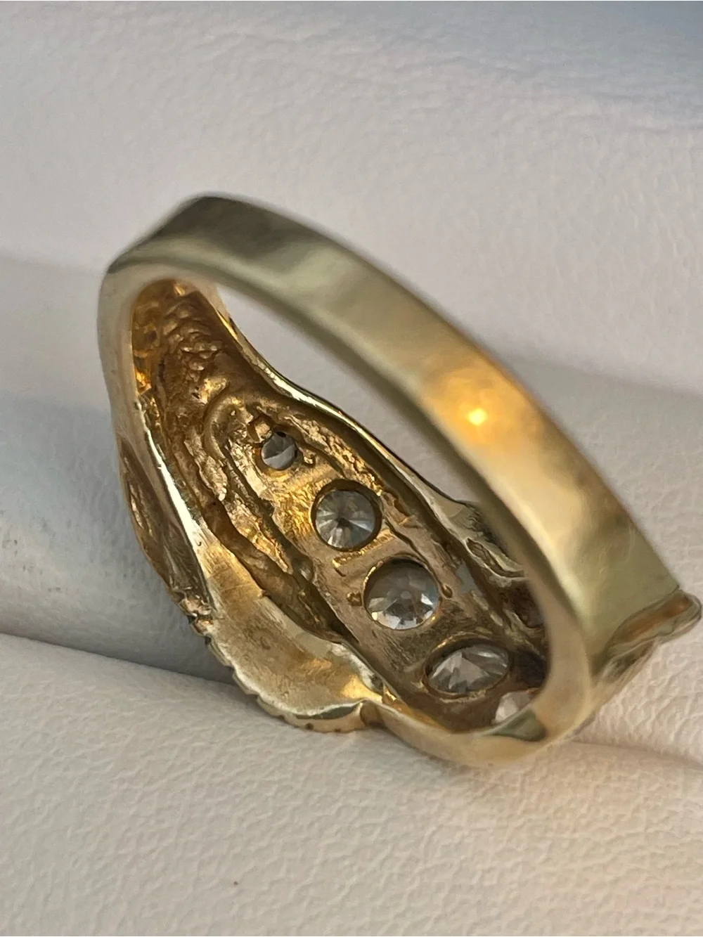 CUSTOM Vintage Solid 14k Yellow Gold .80 CT Mine Cut Genuine Diamond Ring OAK
